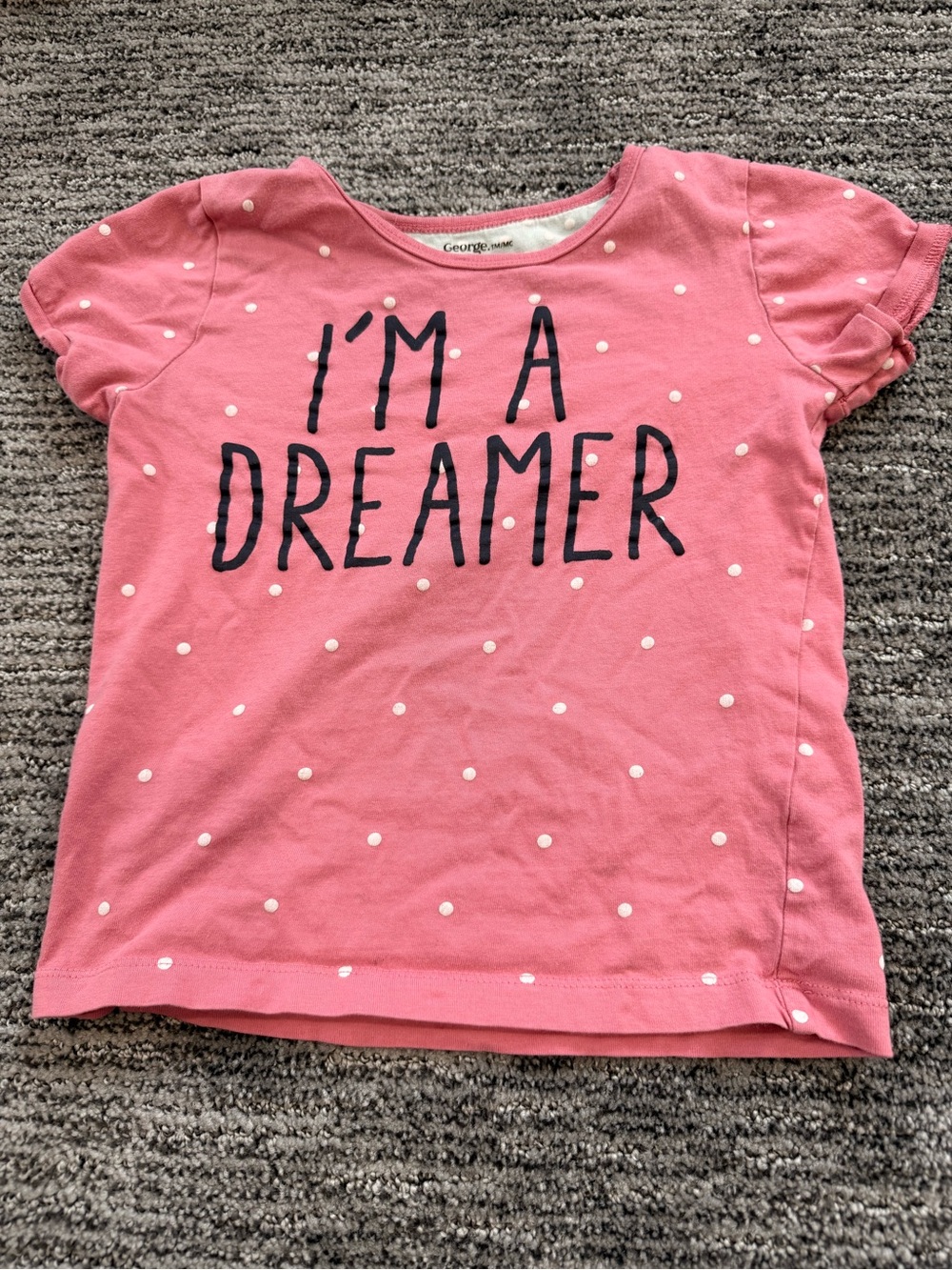 George Pink Polka Dot Dreamer Graphic Tee Pajama Set